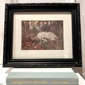 A Dream in Springtime By Michael Hague, Unicorn Framed Art Print, Boho Chic